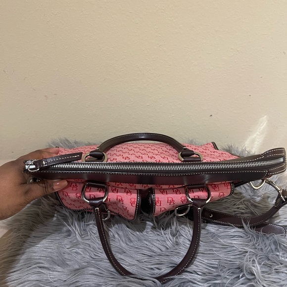 Dooney & Bourke Vintage Satchel Red Logo Fabric Print - Picture 7 of 12